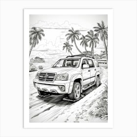 Subaru Impreza Wrx Sti Tropical Drawing 3 Art Print
