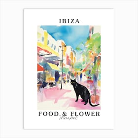 Food Market With Cats In Ibiza 1 Poster Art Print