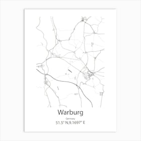 Warburg,Germany Minimalist Map Art Print