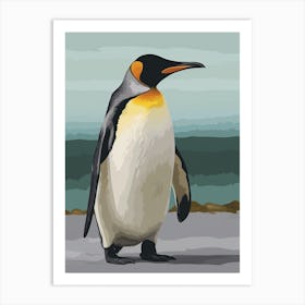 Emperor Penguin Oamaru Blue Penguin Colony Minimalist Illustration 2 Art Print