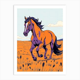 Horse Galopp Color Illustration Art Print