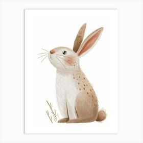 Blanc De Hotot Rabbit Kids Illustration 1 Art Print