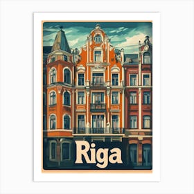 Aihrgdesign A Vintage Travel Poster Of Riga 2 Art Print