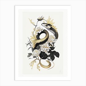 Rat Snake Gold And Black Art Print