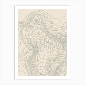 Wavy Line Map Art Print