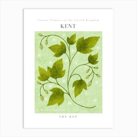 UK County Flowers | Kent Hop Poster