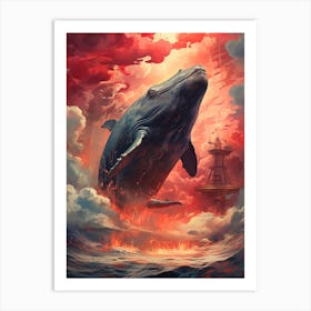 Whale In The Sky 1 Art Print