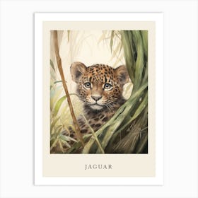 Beatrix Potter Inspired  Animal Watercolour Jaguar Art Print