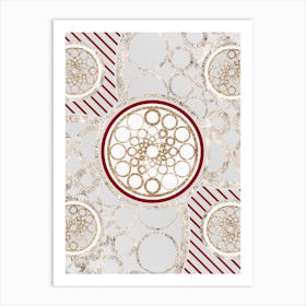Geometric Abstract Glyph in Festive Gold Silver and Red n.0042 Art Print