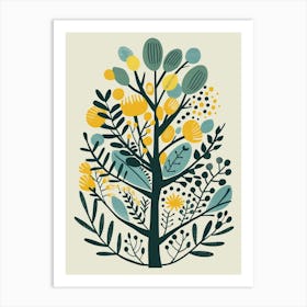 Hemlock Tree Flat Illustration 2 Art Print