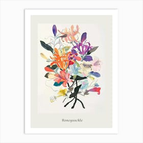 Honeysuckle 4 Collage Flower Bouquet Poster Art Print