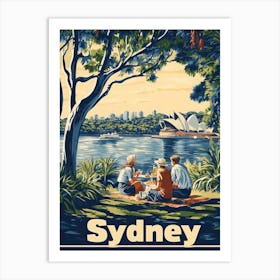 Aihrgdesign A Retro Travel Poster For Sydney 3 Art Print