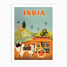 India Retro Vintage Travel Poster Art Print