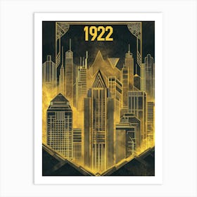 Aihrgdesign A Vintage Poster Showcasing Art Deco Architecture 6e8e48f2 E609 44df 82d3 50dc2f1342ca 1 Art Print