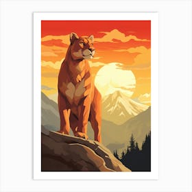 Lion In The Mountains Art Print