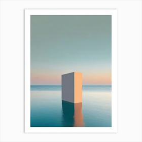 White Cube In The Water Art Print