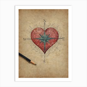 Heart Compass 11 Art Print