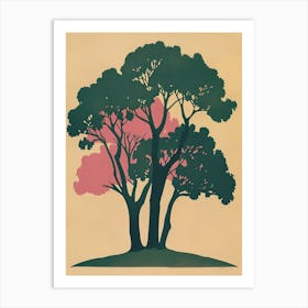 Paulownia Tree Colourful Illustration 4 Art Print