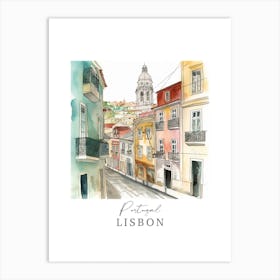 Portugal Lisbon Storybook 4 Travel Poster Watercolour Art Print
