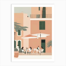 Illustration Of A Cafe Art Print