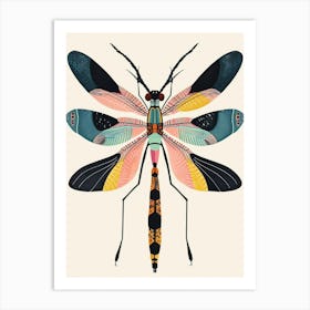 Colourful Insect Illustration Damselfly 9 Art Print