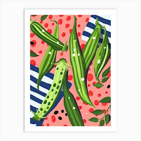 Okra Summer Illustration 4 Art Print