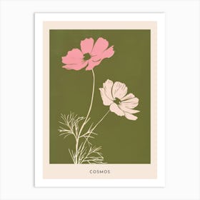 Pink & Green Cosmos 1 Flower Poster Art Print