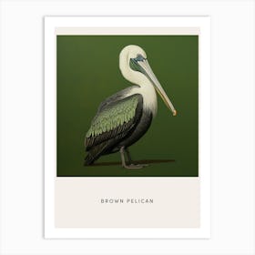 Ohara Koson Inspired Bird Painting Brown Pelican 3 Poster Art Print