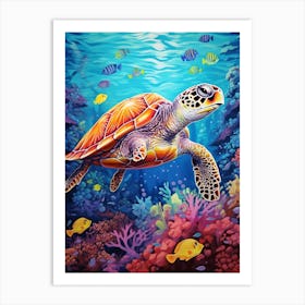 Pop Art Sea Turtle 1 Art Print