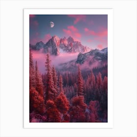 Mountain Landscape At Sunset Art Print