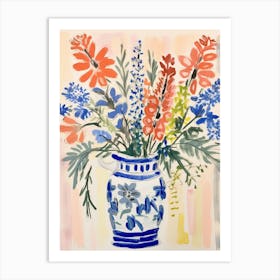 Flower Painting Fauvist Style Larkspur 3 Art Print