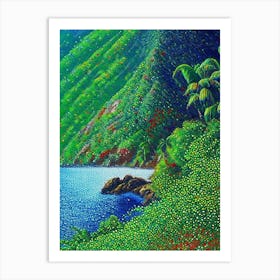 Dominica Pointillism Style Tropical Destination Art Print