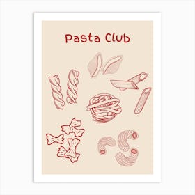 Pasta Club Poster Red Art Print