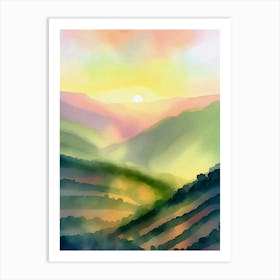Sunset In The Vineyards Art Print