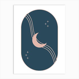 Moon And Stars.Wall prints. 1 Art Print