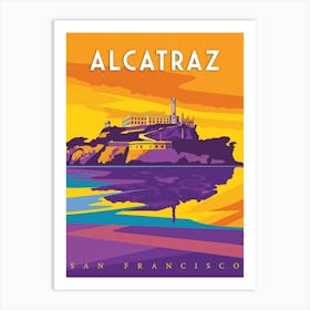 Mystery of Alcatraz with this Vintage Travel Poster Art Print