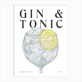 Watercolour Gin And Tonic Art Print