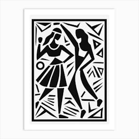 Line Art Inspired By The Dance By Matisse 3 Art Print