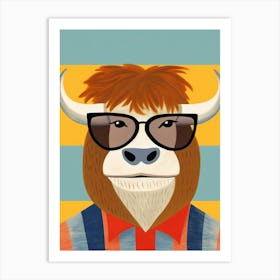 Little Bison 1 Wearing Sunglasses Art Print