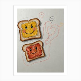 Two Slices Of Toast Art Print