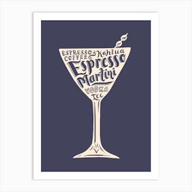 Espresso Martini  Cocktail Art Print