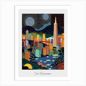 Poster Of San Francisco, Illustration In The Style Of Pop Art 2 Art Print