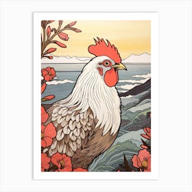 Bird Illustration Rooster 4 Art Print
