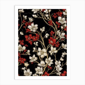 Winter Jasmine 4 William Morris Style Winter Florals Art Print