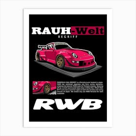 Porsche RWB Pink Art Print