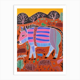 Maximalist Animal Painting Warthog Art Print