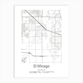 El Mirage,United States Minimalist Map Art Print