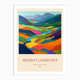 Colourful Abstract Snowdonia National Park Wales 8 Poster Art Print
