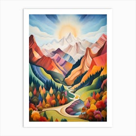 Mountains Abstract Minimalist 12 Art Print