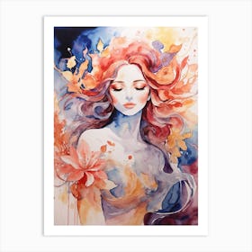 Watercolor Of A Woman 1 Art Print